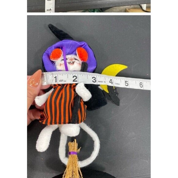 Annalee Halloween 2008 Flying Witch Mouse with Bat and Moon 6” 75th Anniversary - Picture 10 of 10